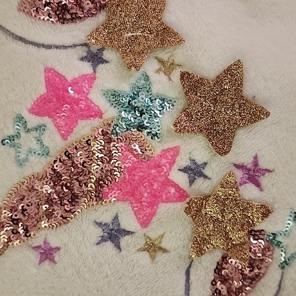 Cynthia Rowley Fleece Pullover with Unicorn Design Pale Blue Size 7/8 - Picture 3 of 6